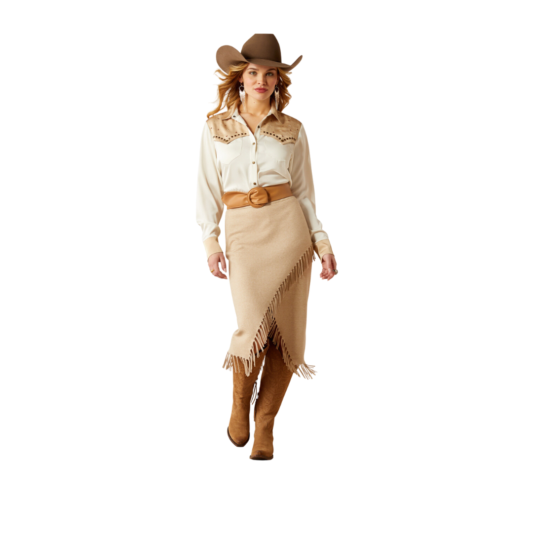 Ariat Women's Wildhorse White Alyssum Summer Sand Shirt