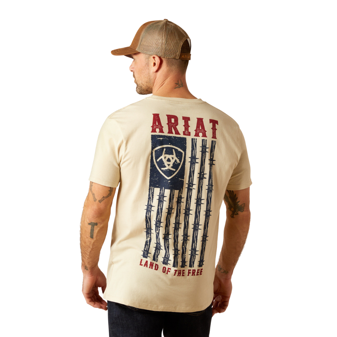 Ariat Men's Barbed Flag Natural Shirt
