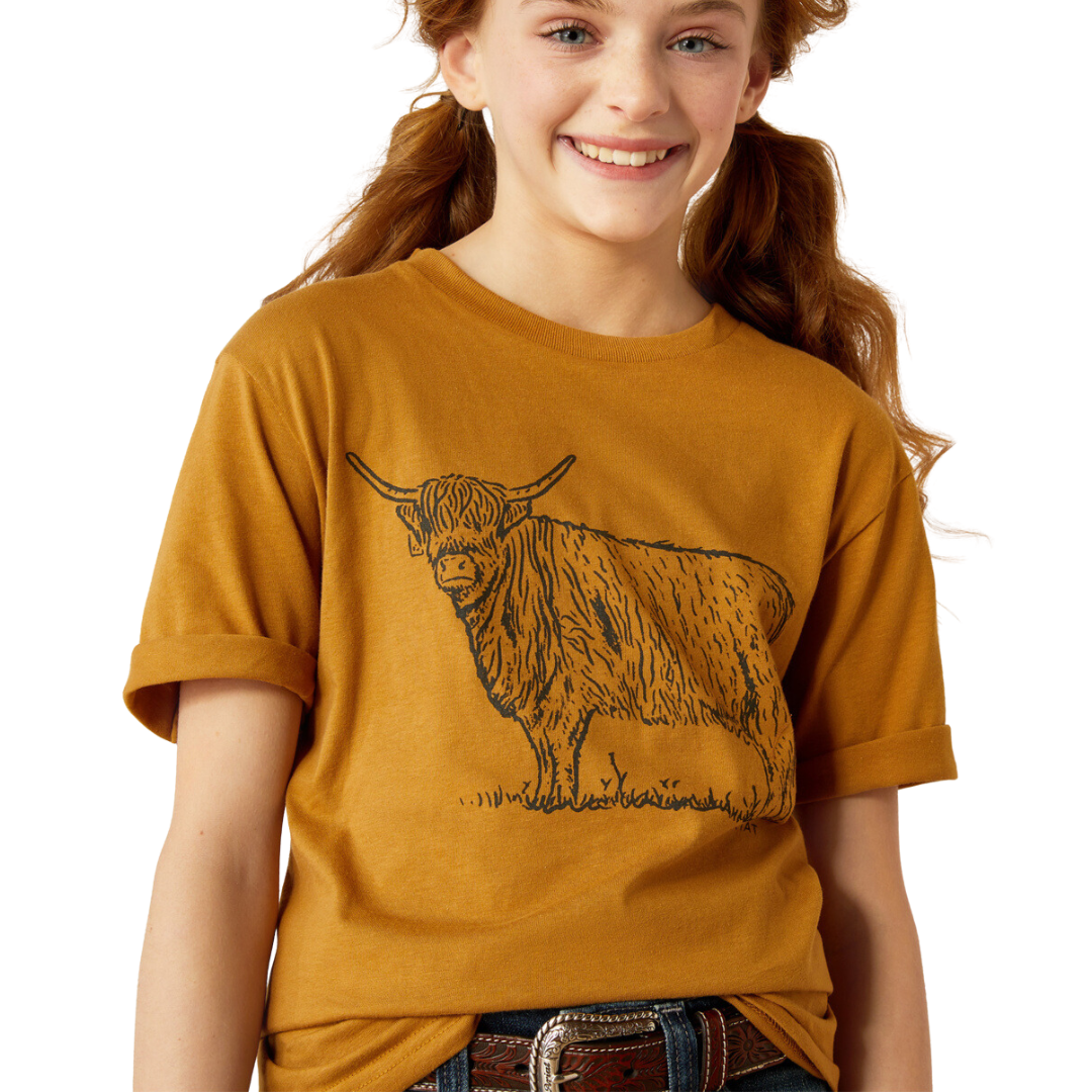 Ariat Youth Girl's Highlander Harvest Gold Tee Shirt