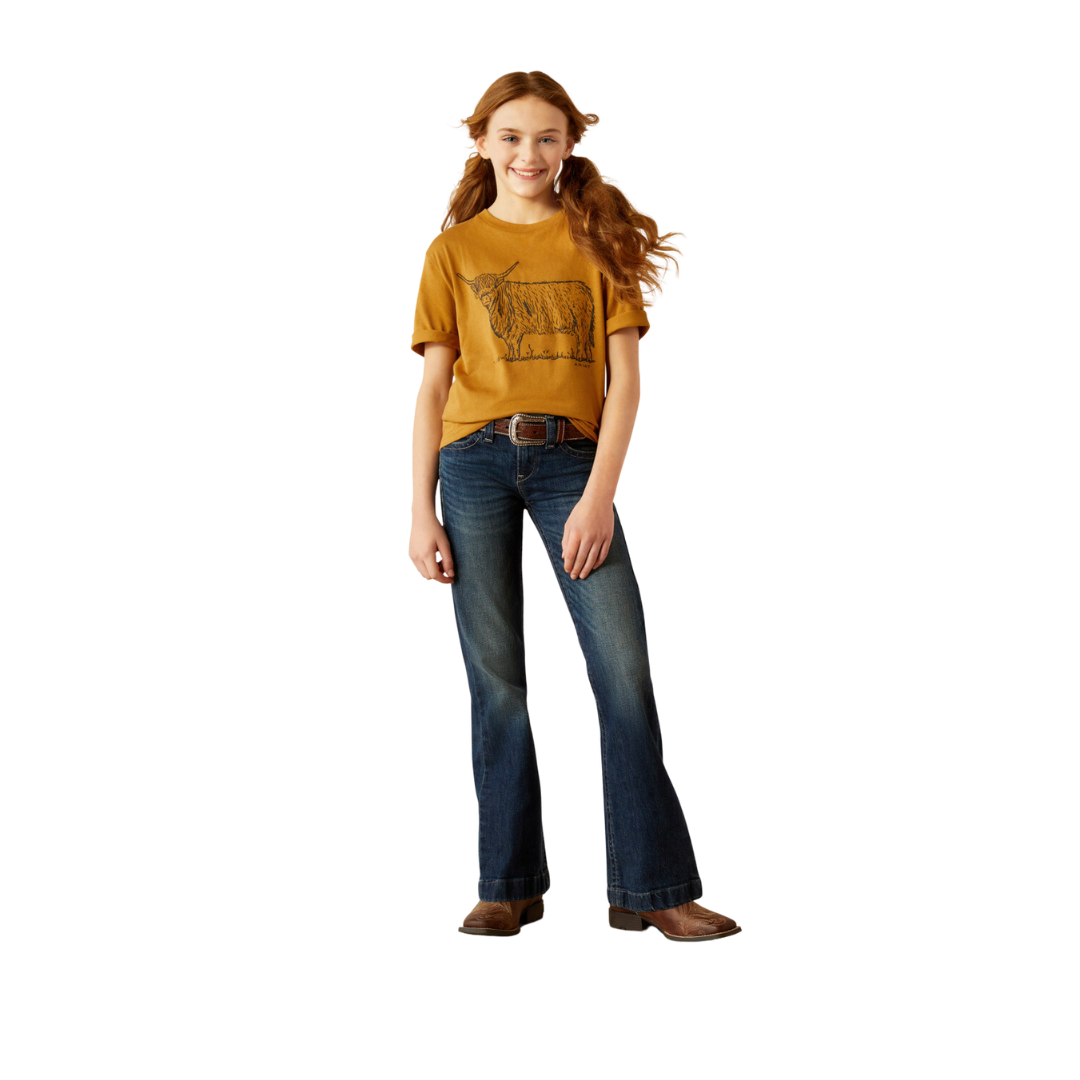 Ariat Youth Girl's Highlander Harvest Gold Tee Shirt