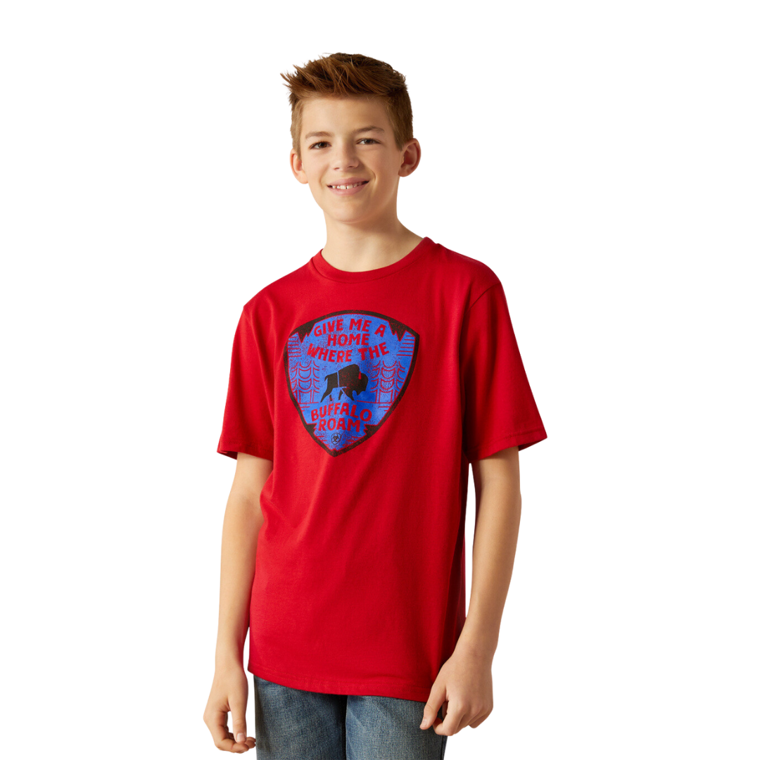 Ariat Youth Boy's Buffalo West Red Shirt
