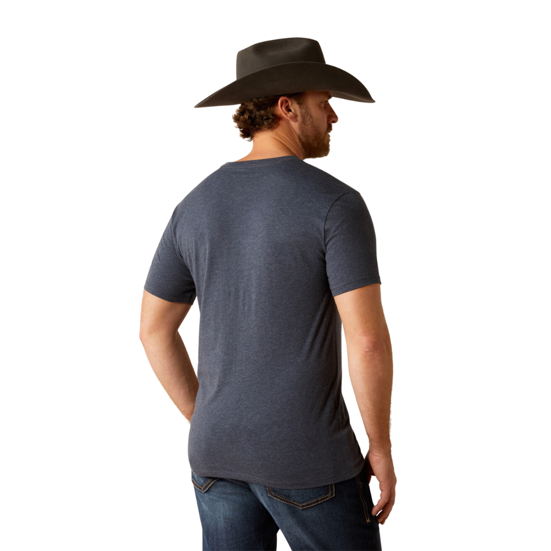 Ariat Men's Made Bronco Navy Heather Shirt