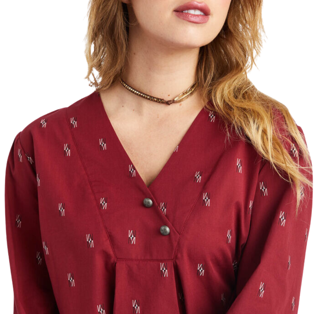 Ariat Women's Peasant Top Chimayo Dobby Blouse