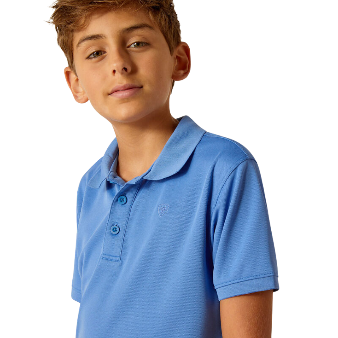 Ariat Youth Boy's Tek Seascape Blue Polo Shirt