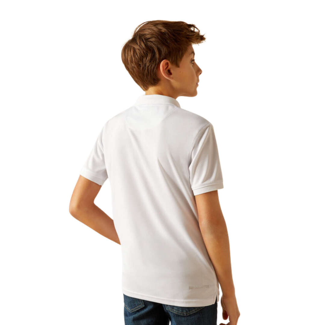 Ariat Youth Boy's Tek White Polo Shirt