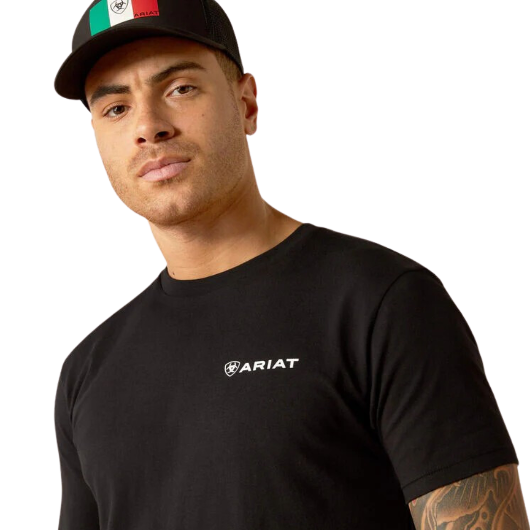 Ariat Men's Viva Mexico Wood Black Tee Shirt