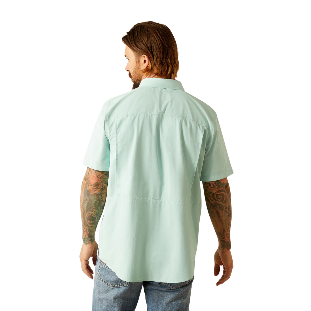Ariat Men's Venttek Outbound Fitted Eggshell Blue Shirt