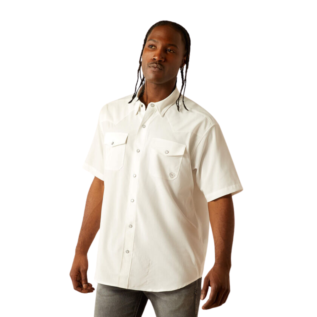 Ariat Men's Western Venttek Classic Fit White Shirt