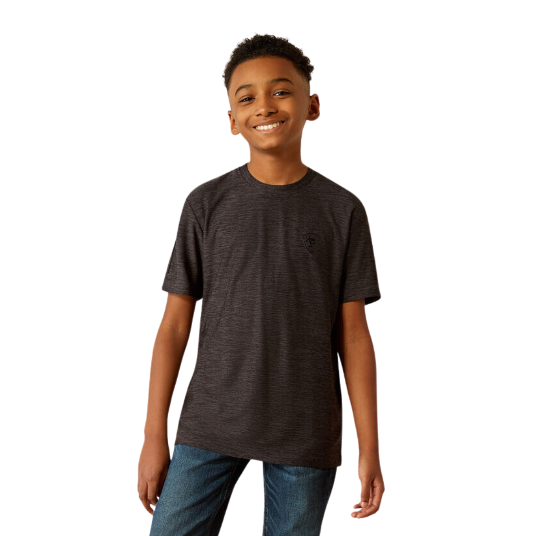 Ariat Youth Boy's Gradient Charger Black Heather Tee Shirt