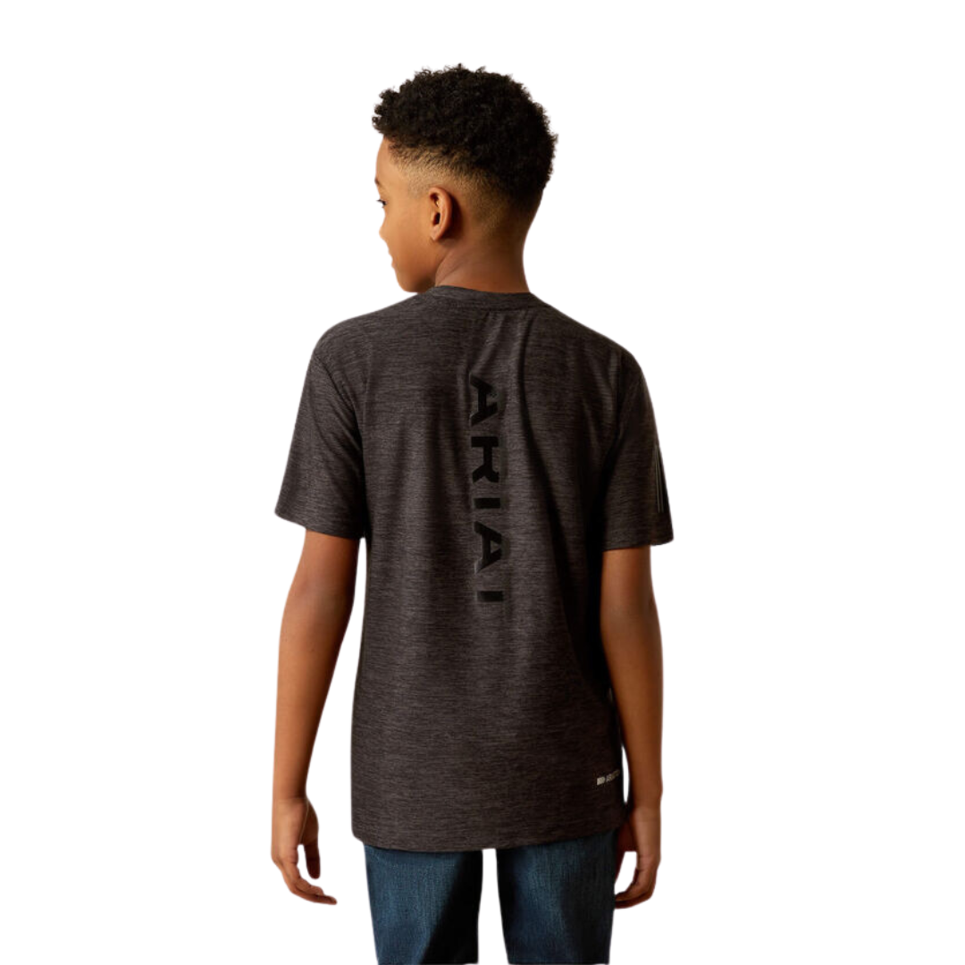 Ariat Youth Boy's Gradient Charger Black Heather Tee Shirt
