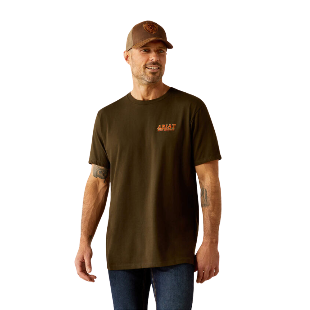 Ariat Men's Armadillo Half Shell Dark Olive Tee Shirt