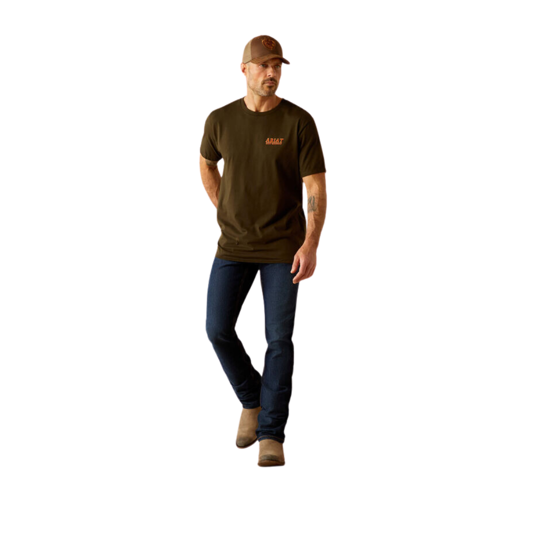 Ariat Men's Armadillo Half Shell Dark Olive Tee Shirt