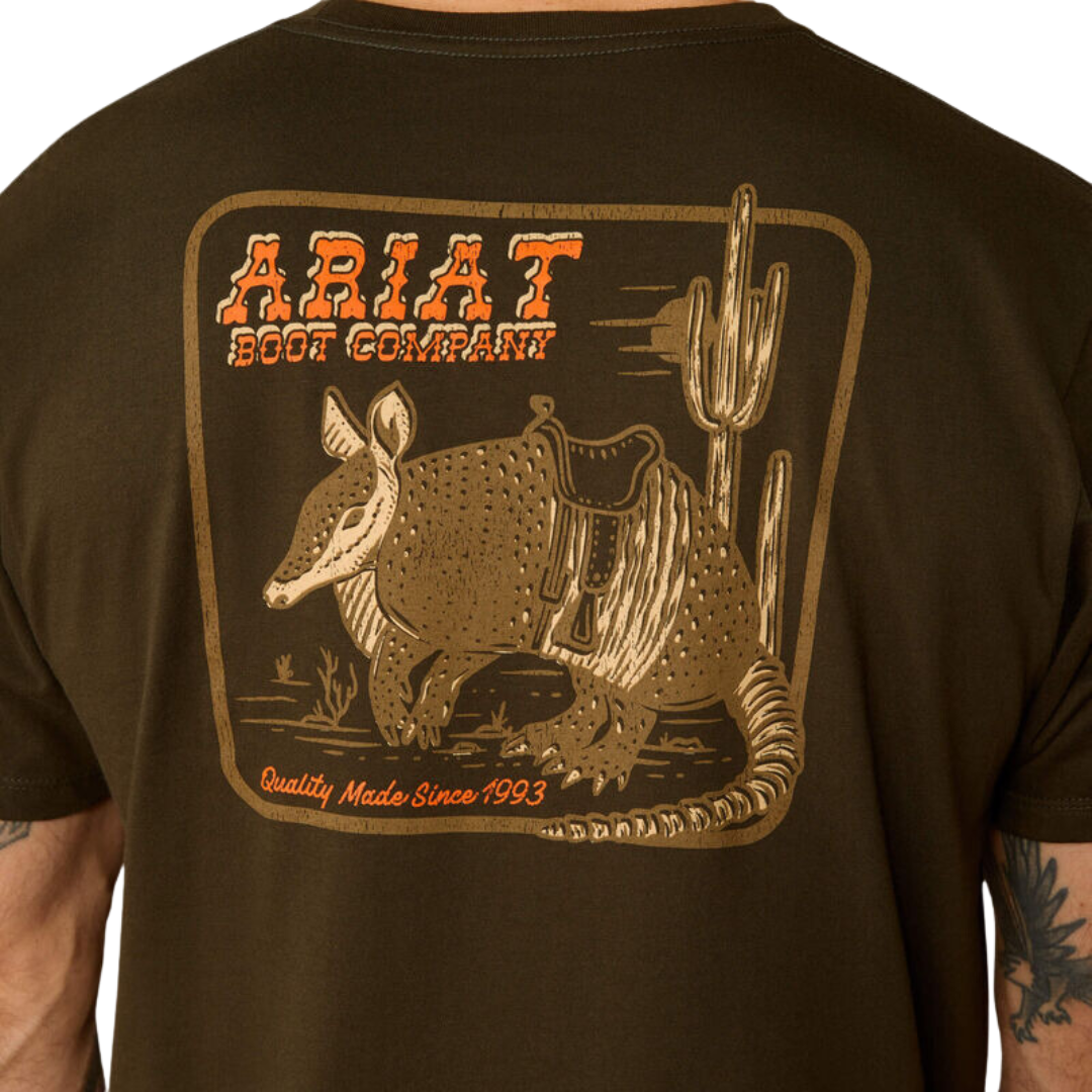 Ariat Men's Armadillo Half Shell Dark Olive Tee Shirt
