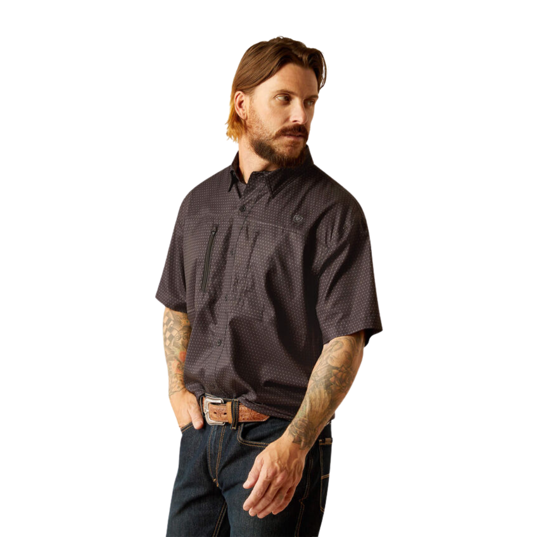 Ariat Men's Venttek Classic Fit Black Print Shirt