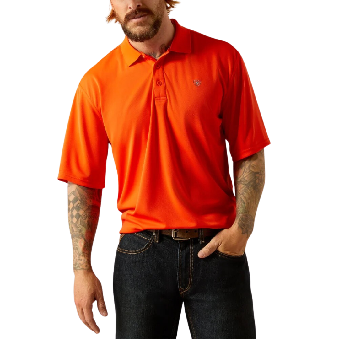 Ariat Men's Tek Cherry Tomato Polo Shirt