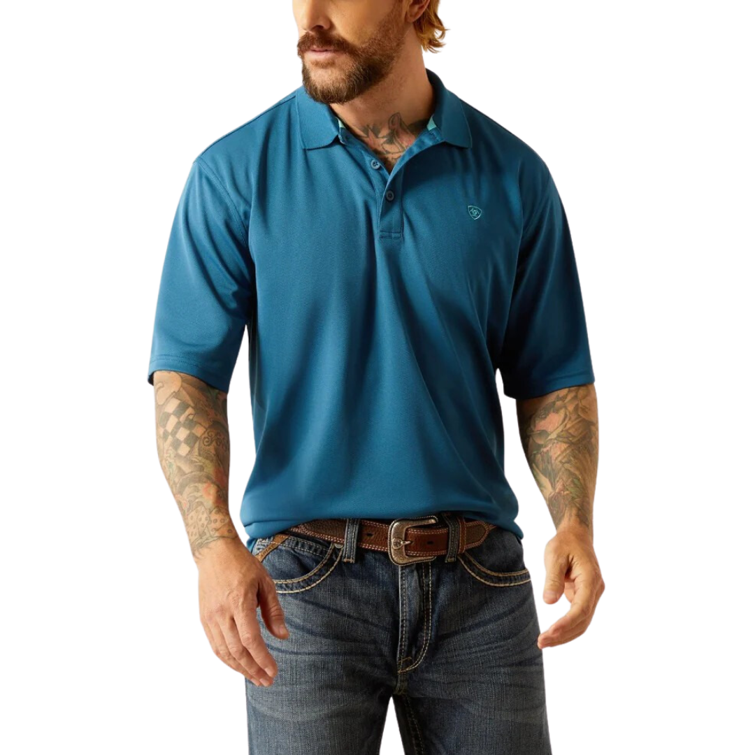 Ariat Men's Tek Polo Blue Shirt