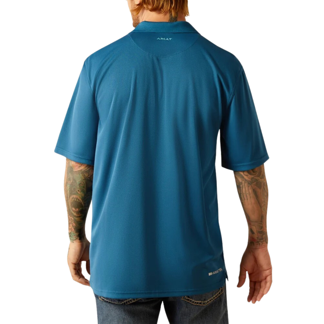 Ariat Men's Tek Polo Blue Shirt