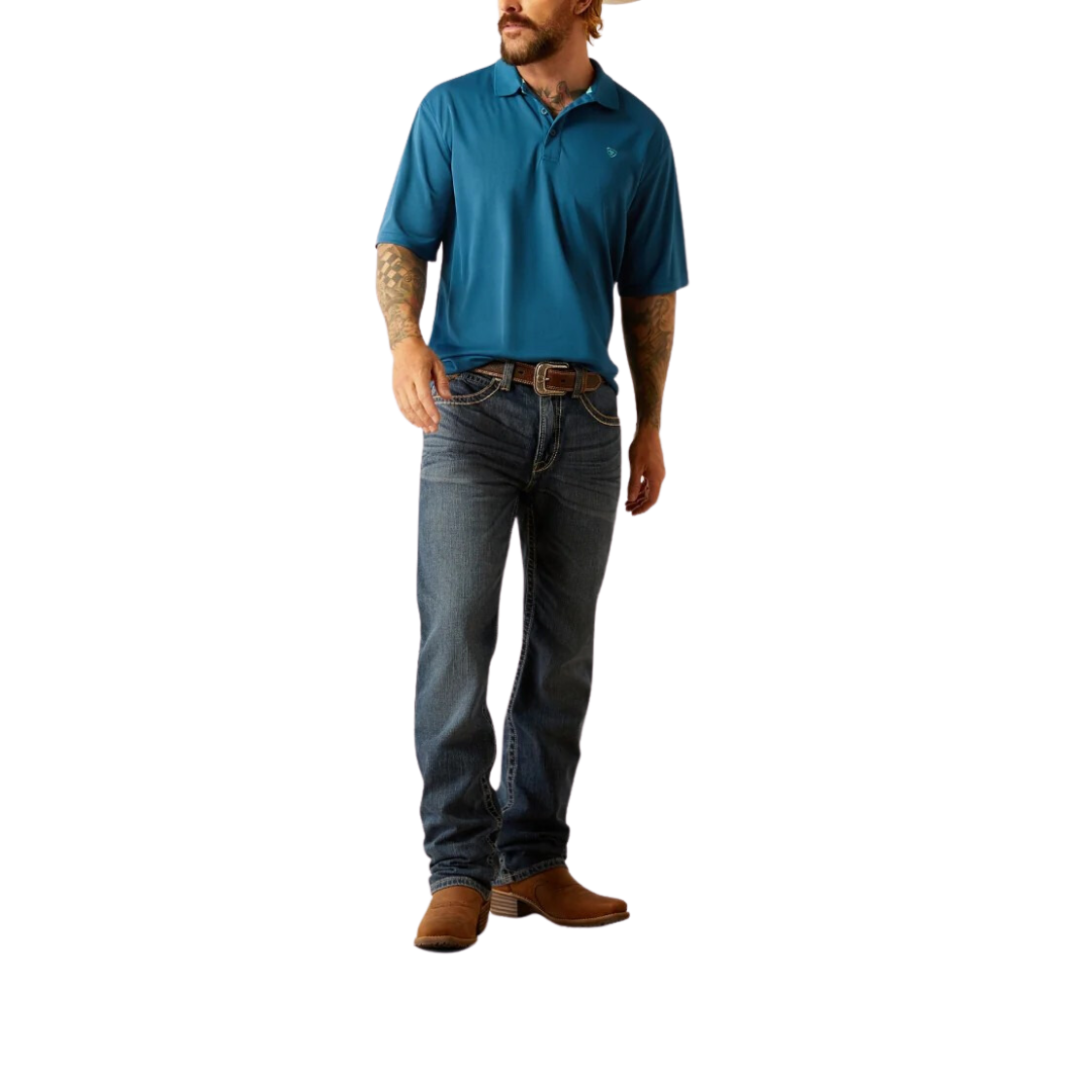 Ariat Men's Tek Polo Blue Shirt