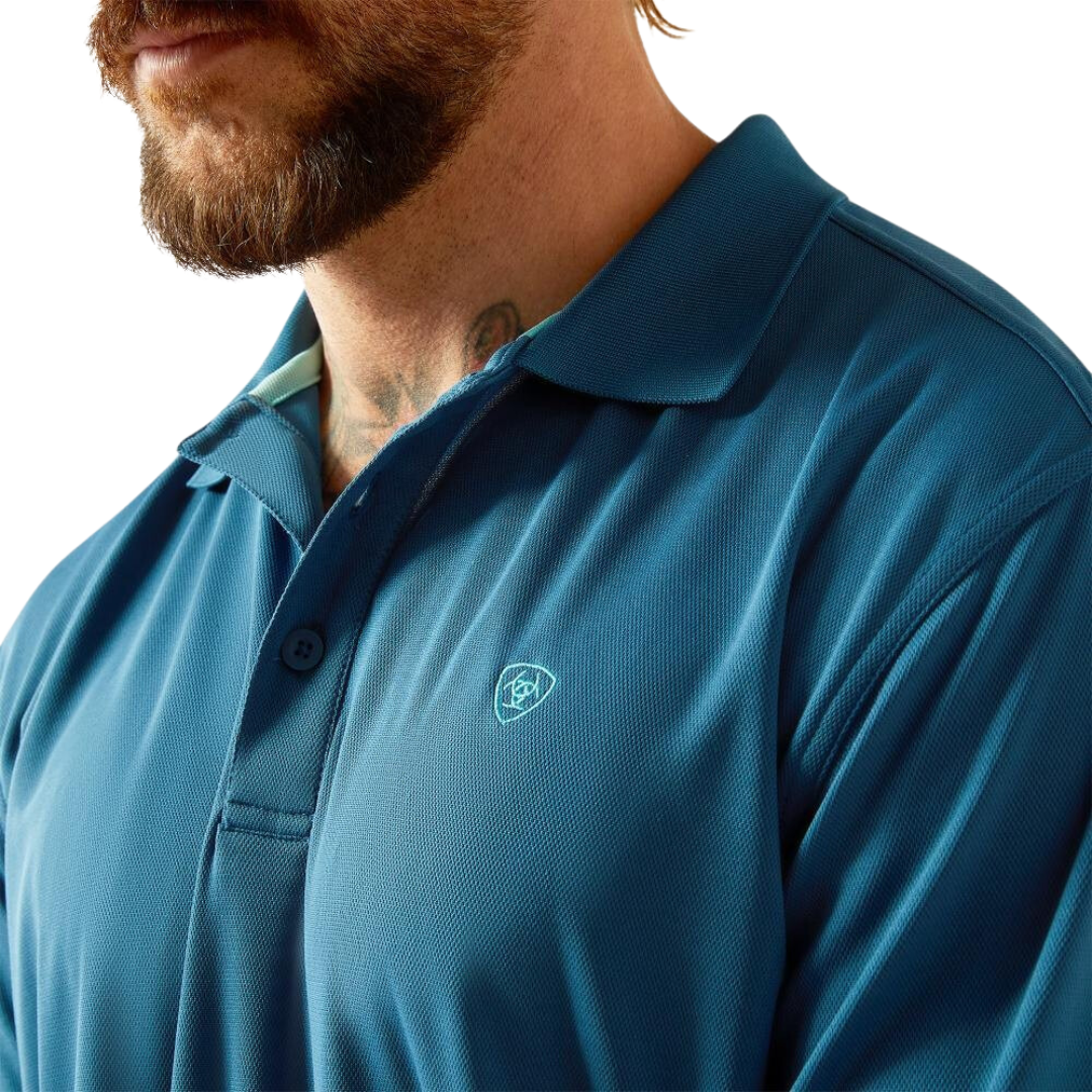 Ariat Men's Tek Polo Blue Shirt