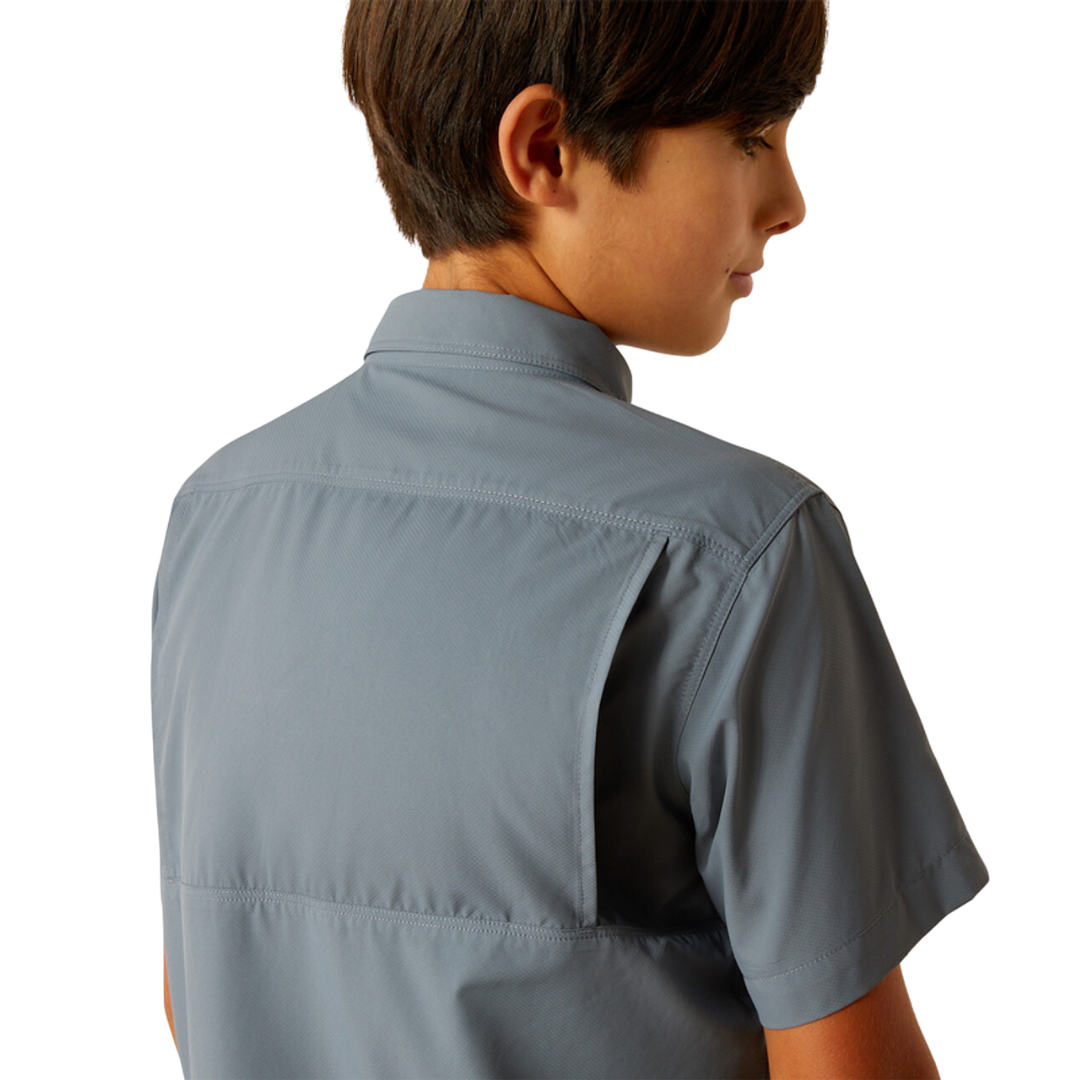 Ariat Youth Boy's Venttek Outbound Newsboy Blue Shirt