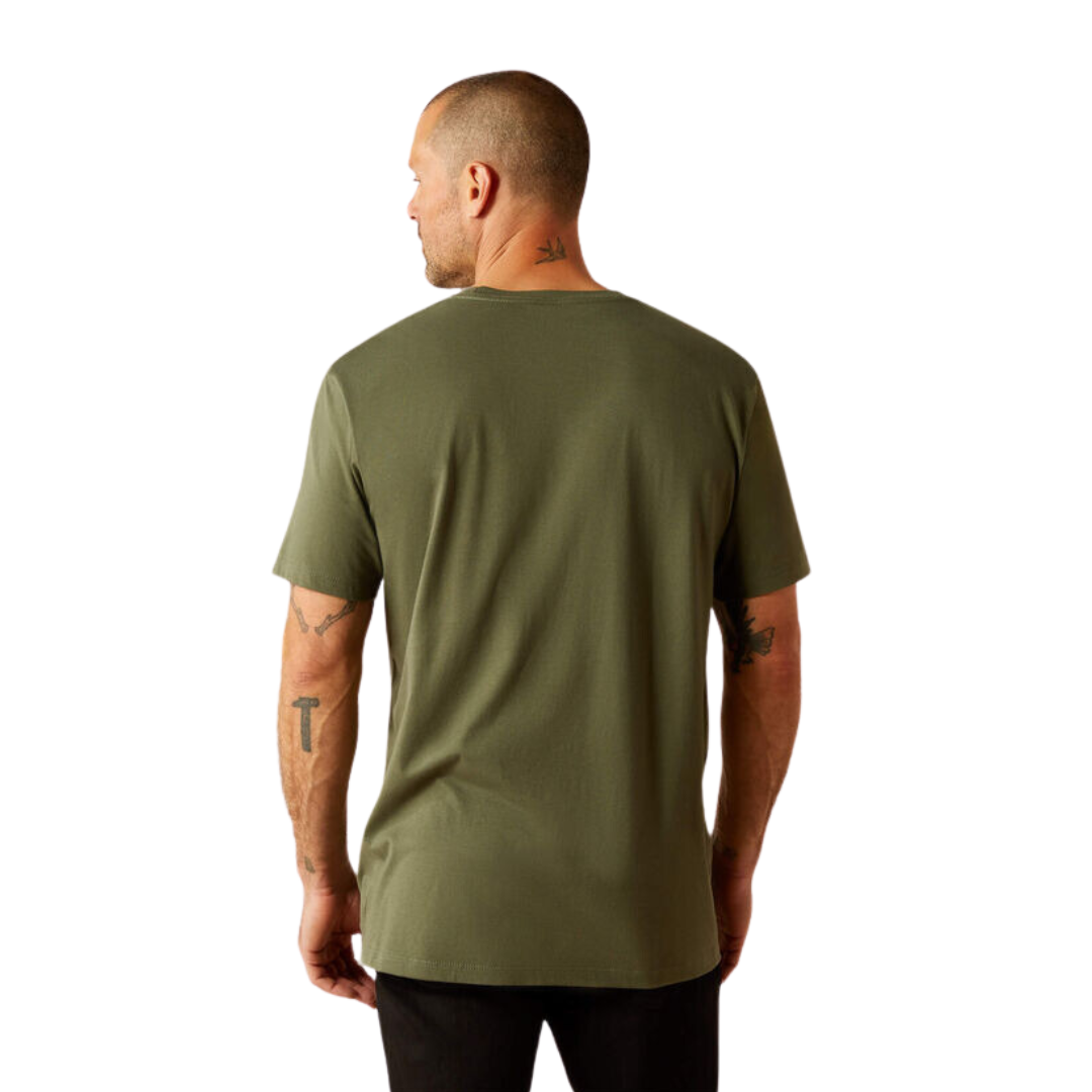 Ariat Men's Patriot Stripe Surplus Green Tee Shirt