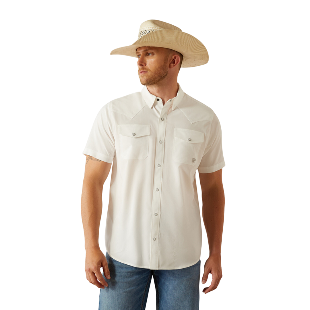 Ariat Men's Venttek Western Fitted White Shirt