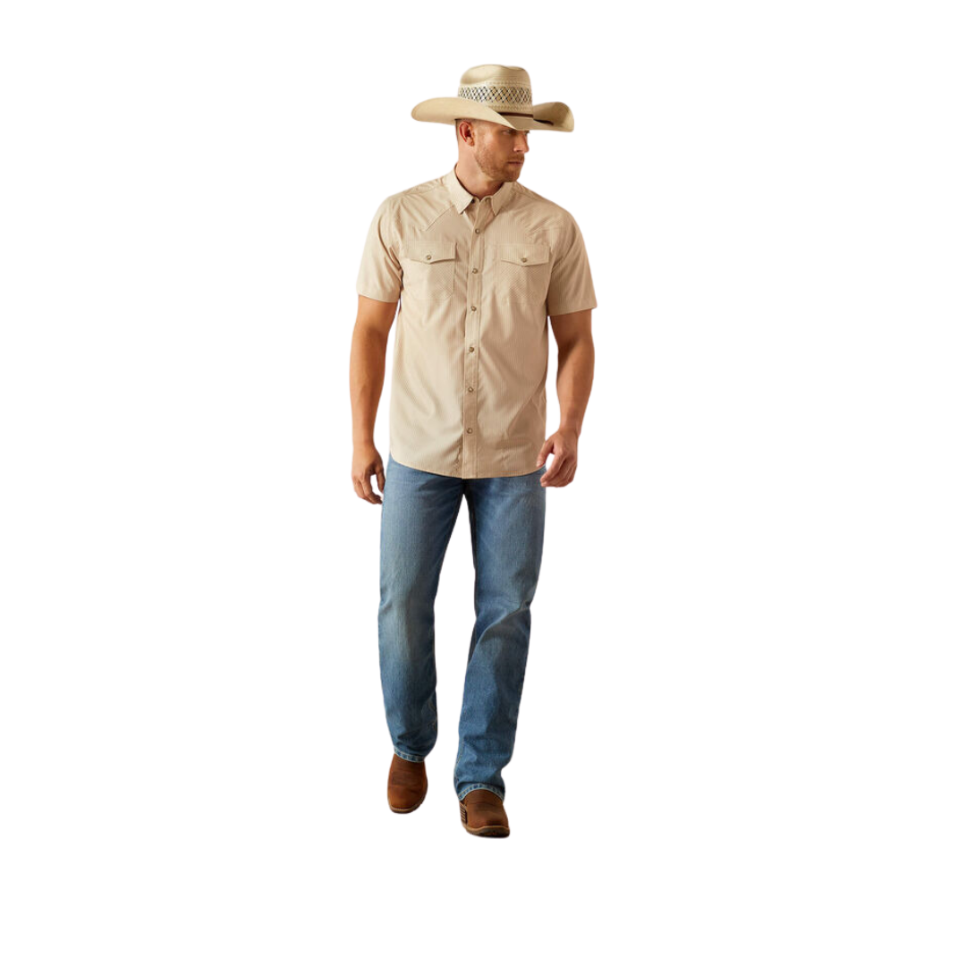 Ariat Men's Venttek Western Fitted Tan Shirt