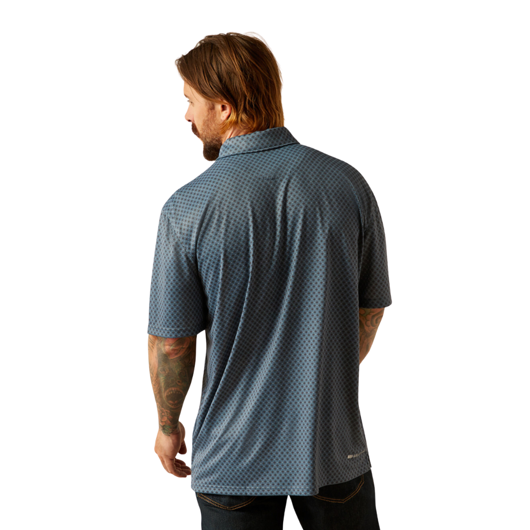 Ariat Men's All Over Print Newsboy Blue Shirt