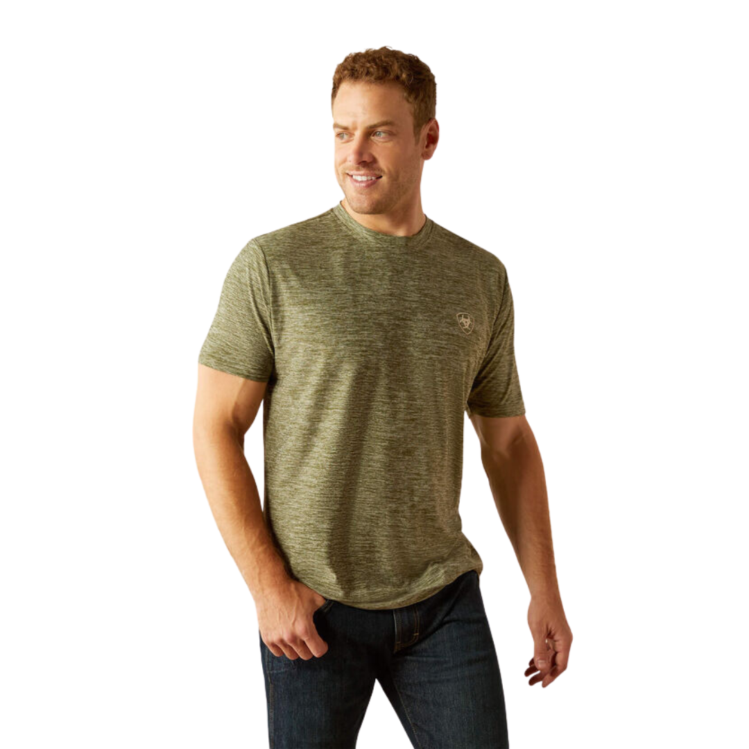 Ariat Men's Tree Bark Camo Charger Dark Olive Tee Shirt