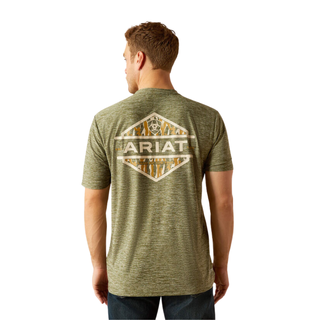 Ariat Men's Tree Bark Camo Charger Dark Olive Tee Shirt