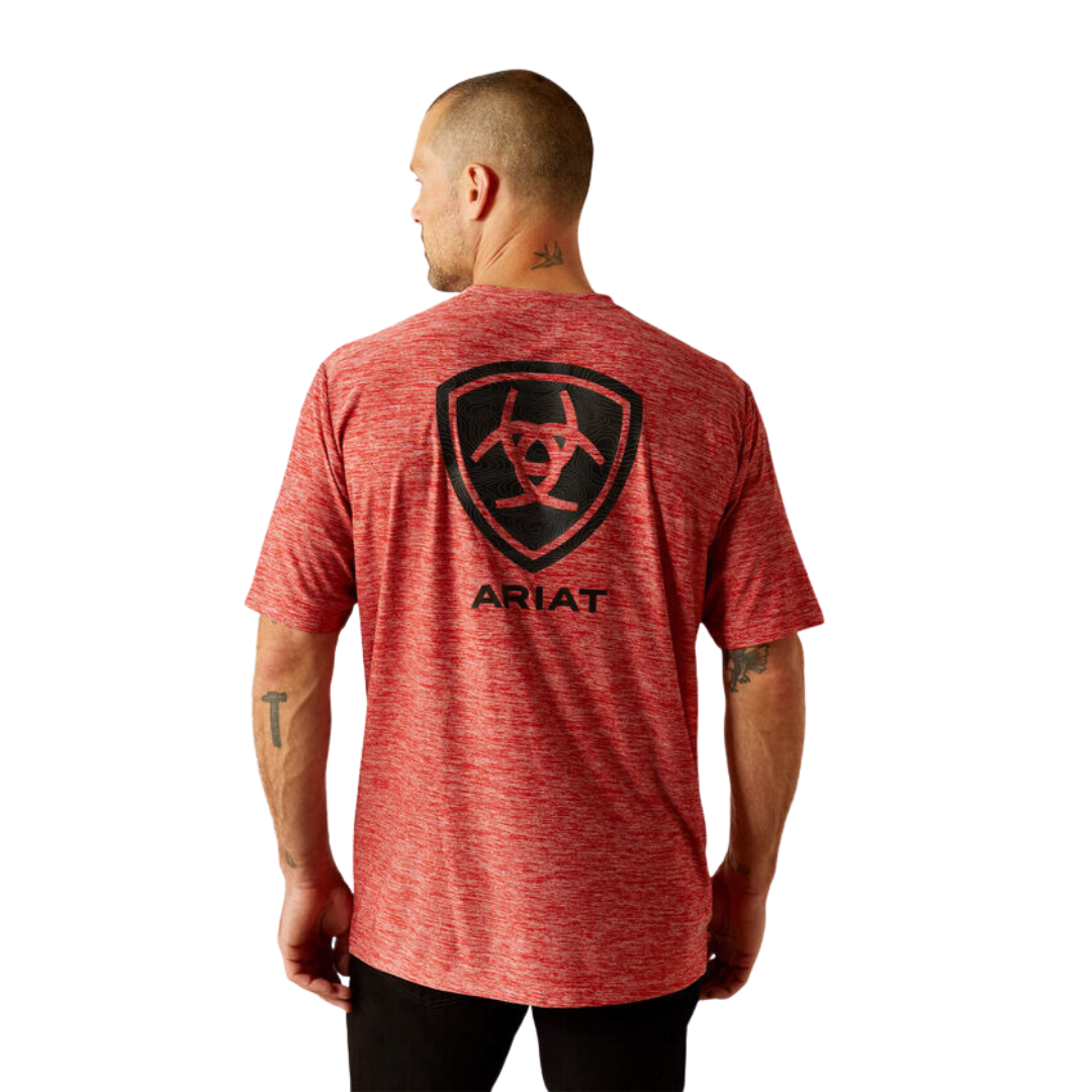 Ariat Men's Thematic Logo Charger Haute Red Tee Shirt