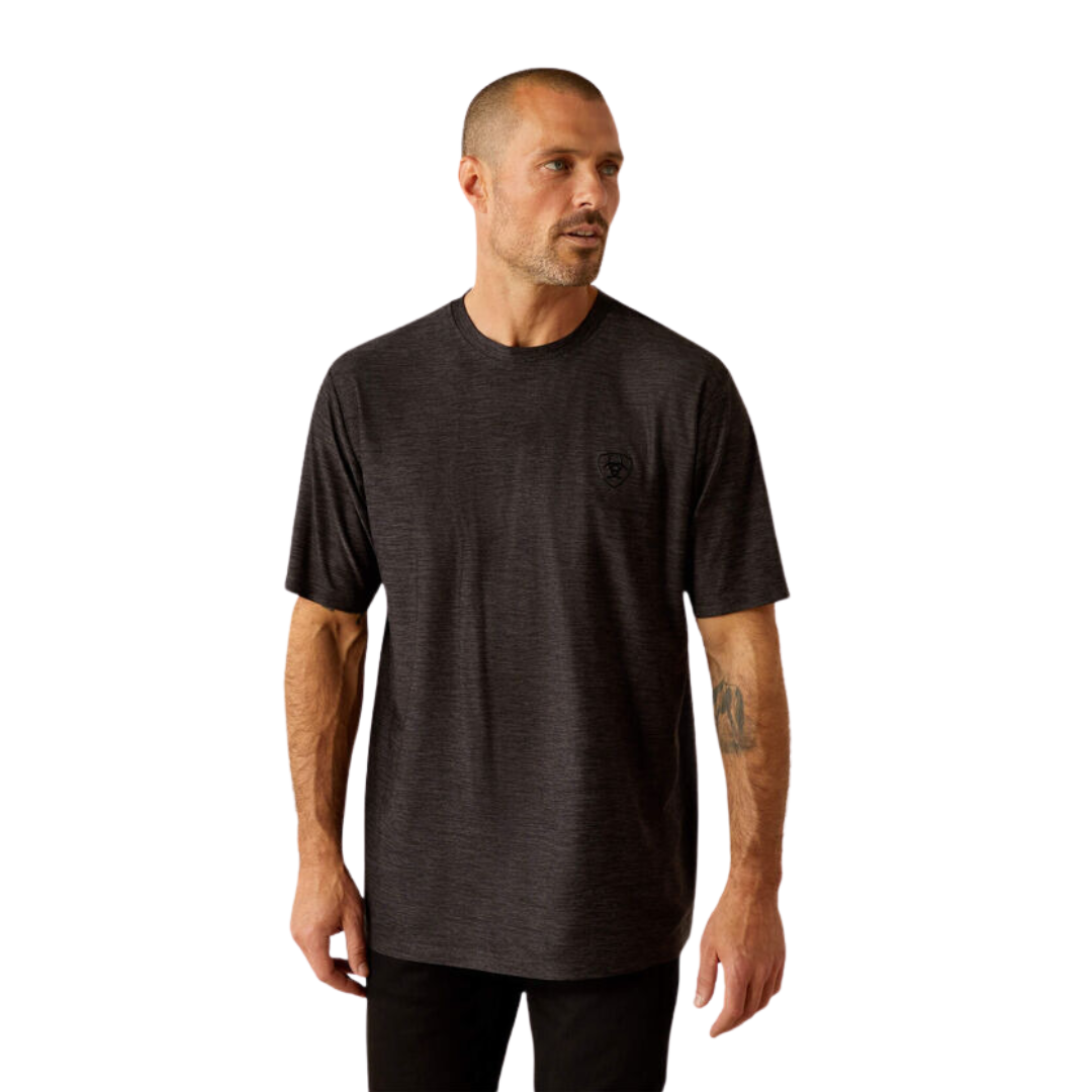 Ariat Men's Vertical Gradient Charger Black Heather Tee Shirt
