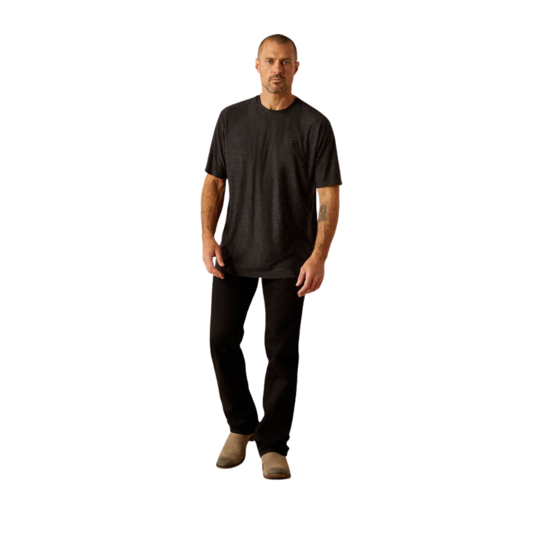 Ariat Men's Vertical Gradient Charger Black Heather Tee Shirt