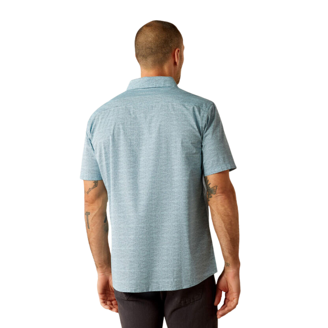 Ariat Men's Monte Modern Fit Aqua Shirt