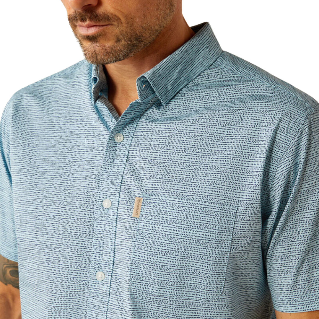 Ariat Men's Monte Modern Fit Aqua Shirt