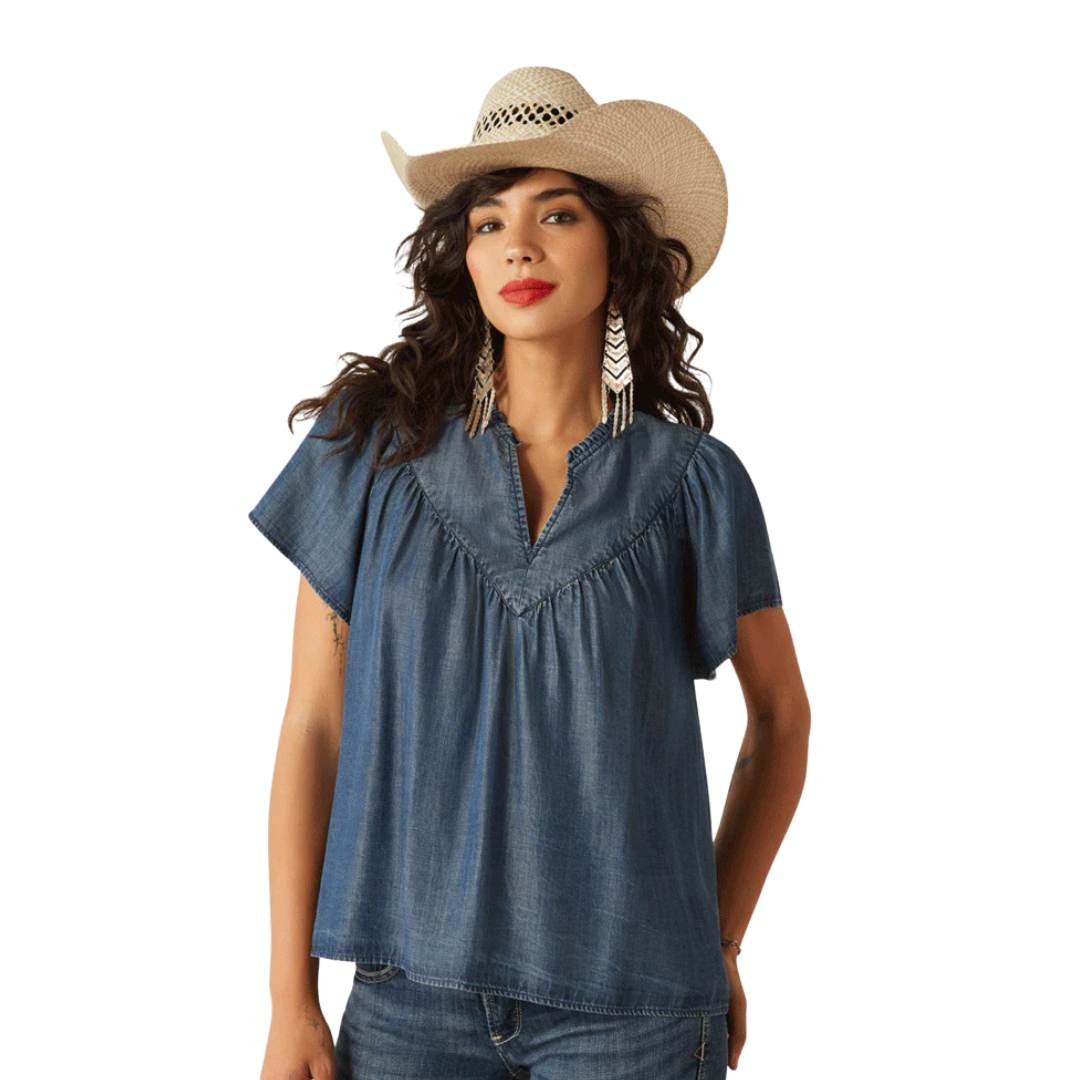 Ariat Women's Emma Medium Blue Top Shirt