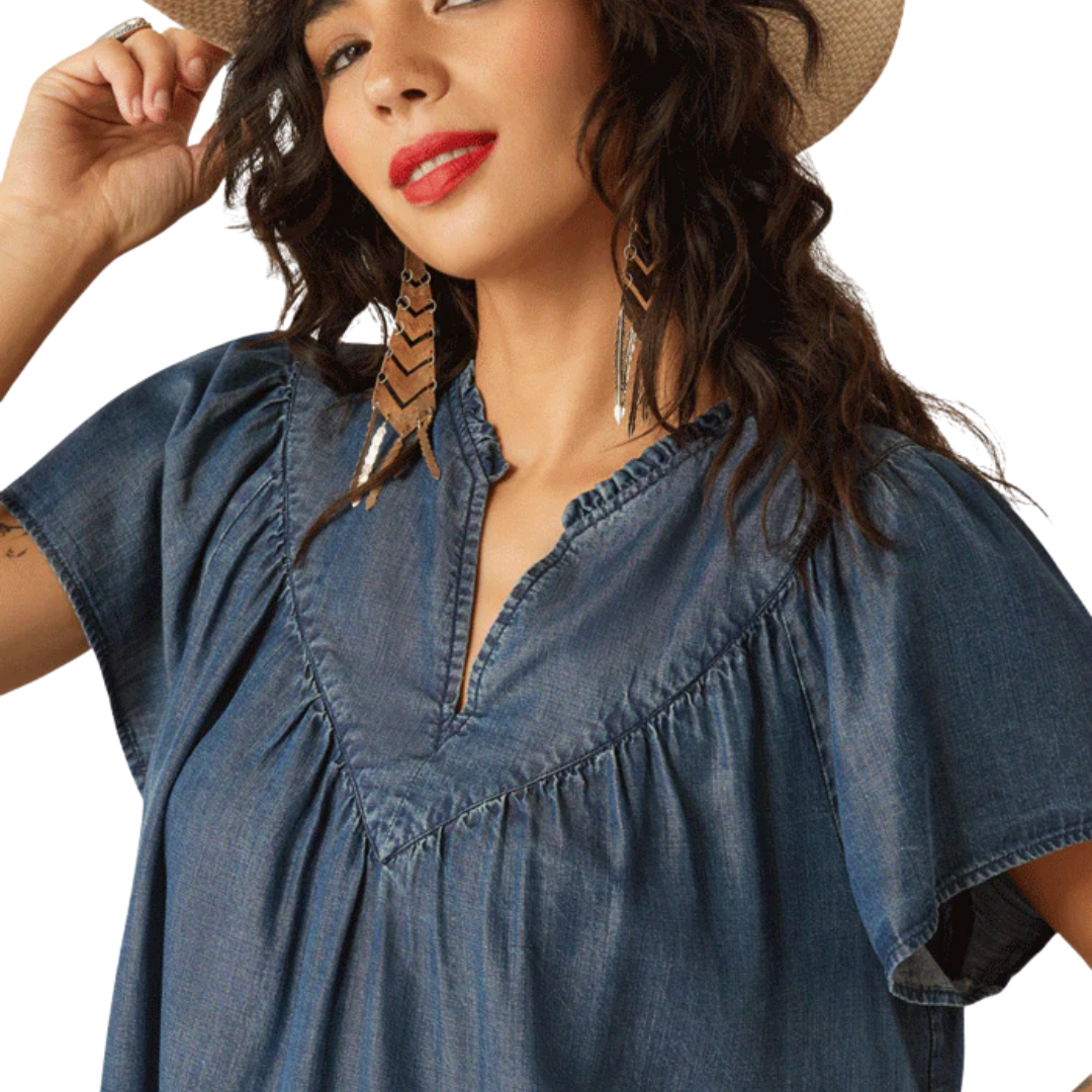 Ariat Women's Emma Medium Blue Top Shirt