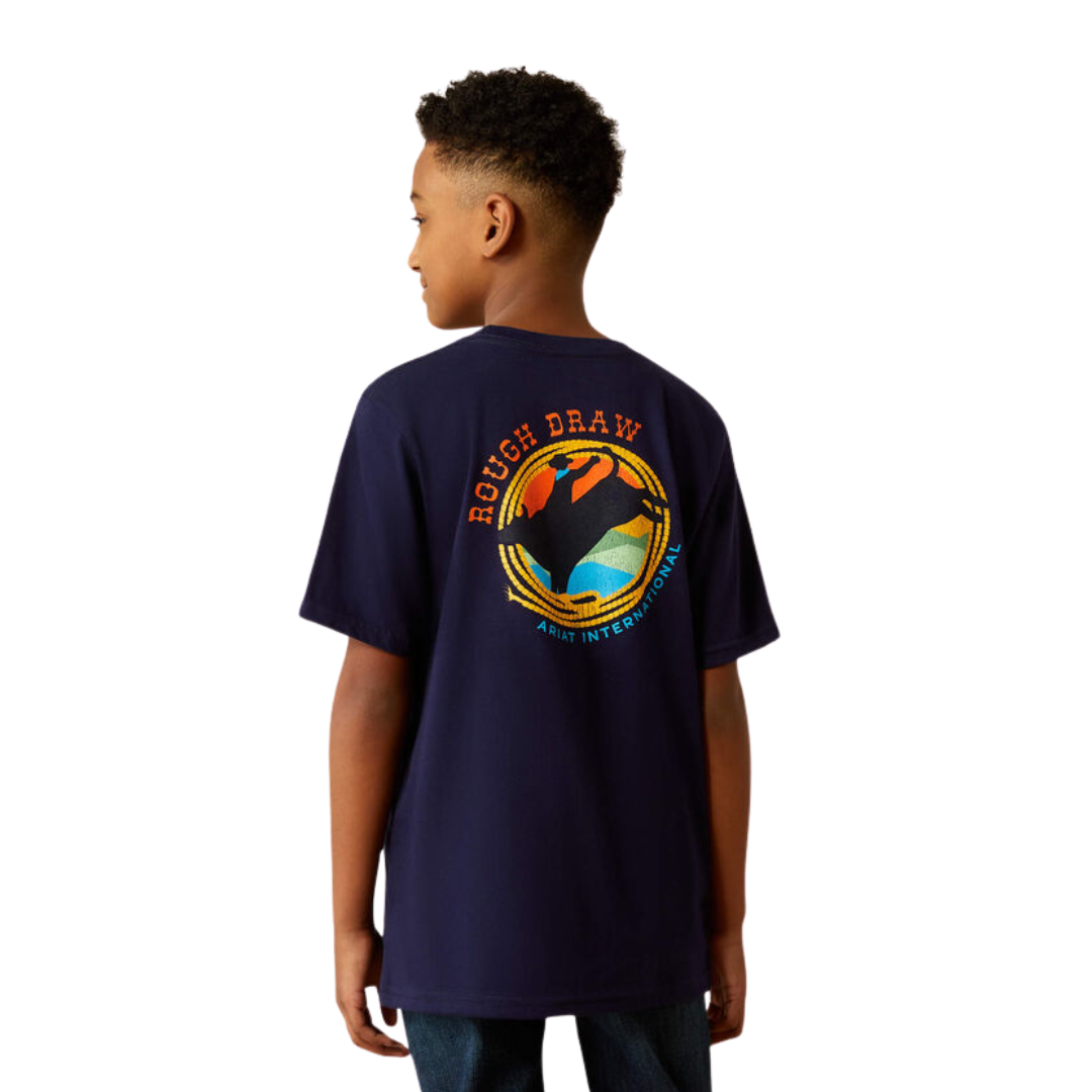 Ariat Youth Boy's Rough Draw Classic Blue Tee Shirt