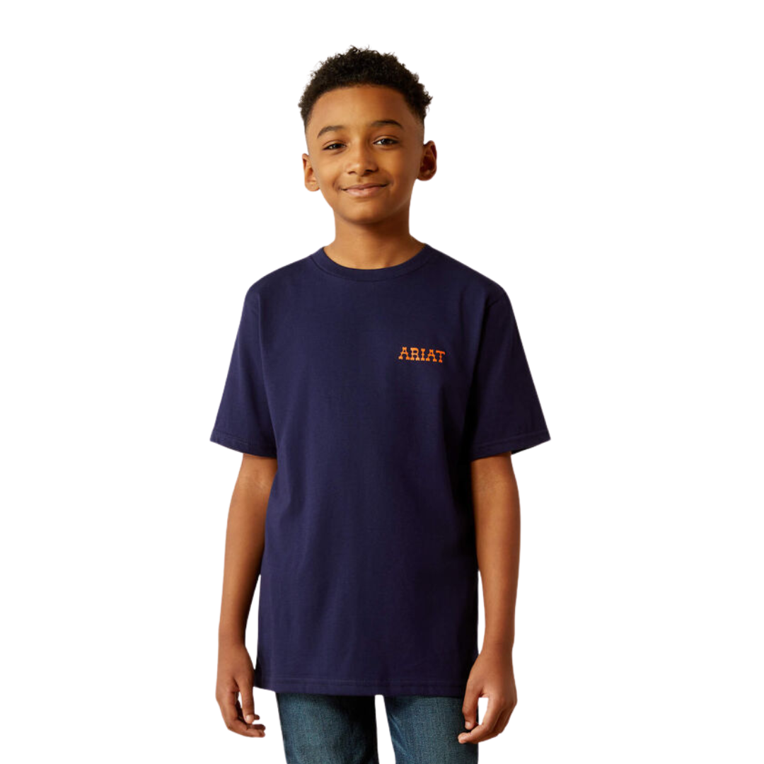 Ariat Youth Boy's Rough Draw Classic Blue Tee Shirt