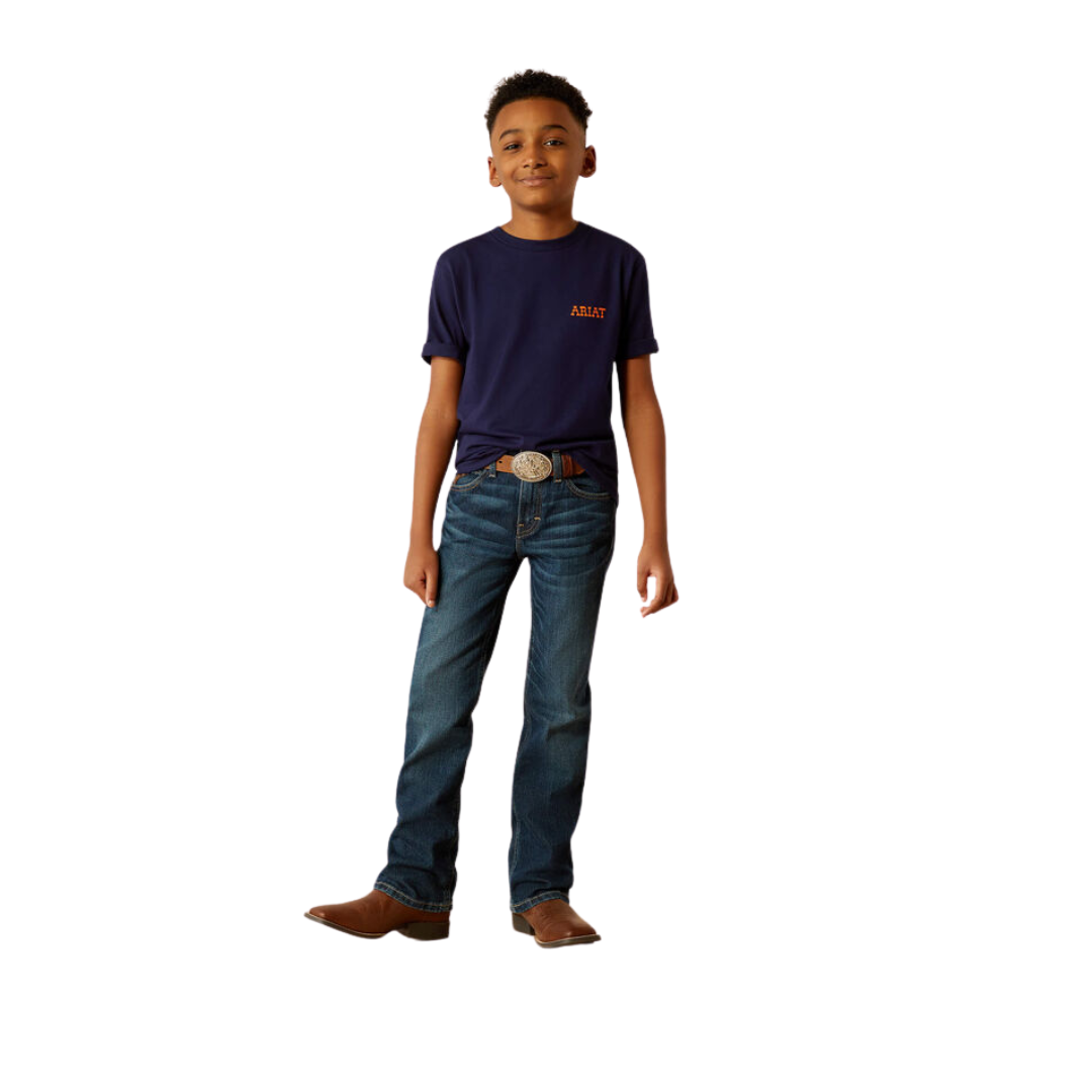 Ariat Youth Boy's Rough Draw Classic Blue Tee Shirt