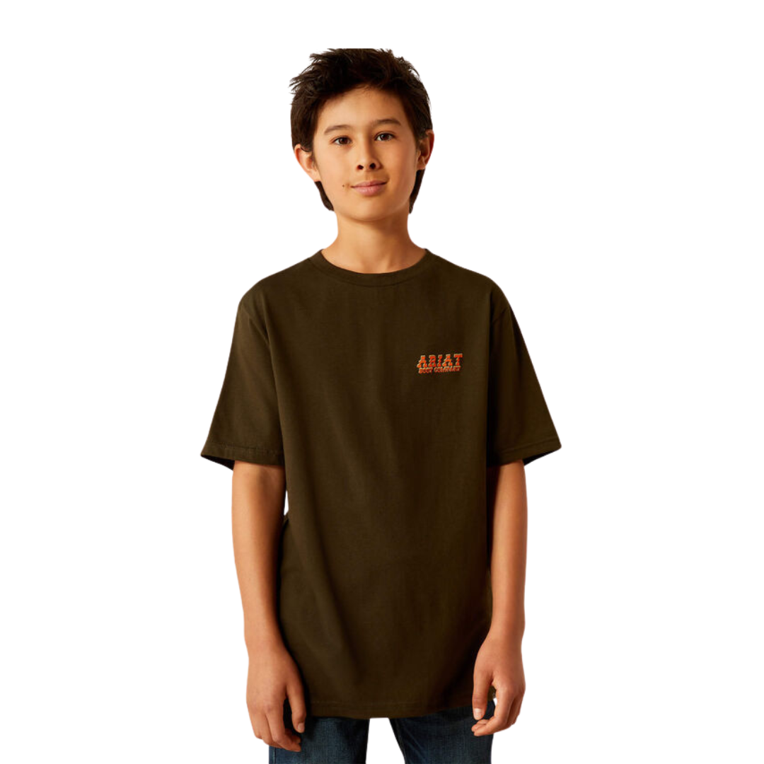 Ariat Youth Boy's Armadillo Half Shell Dark Olive Tee Shirt