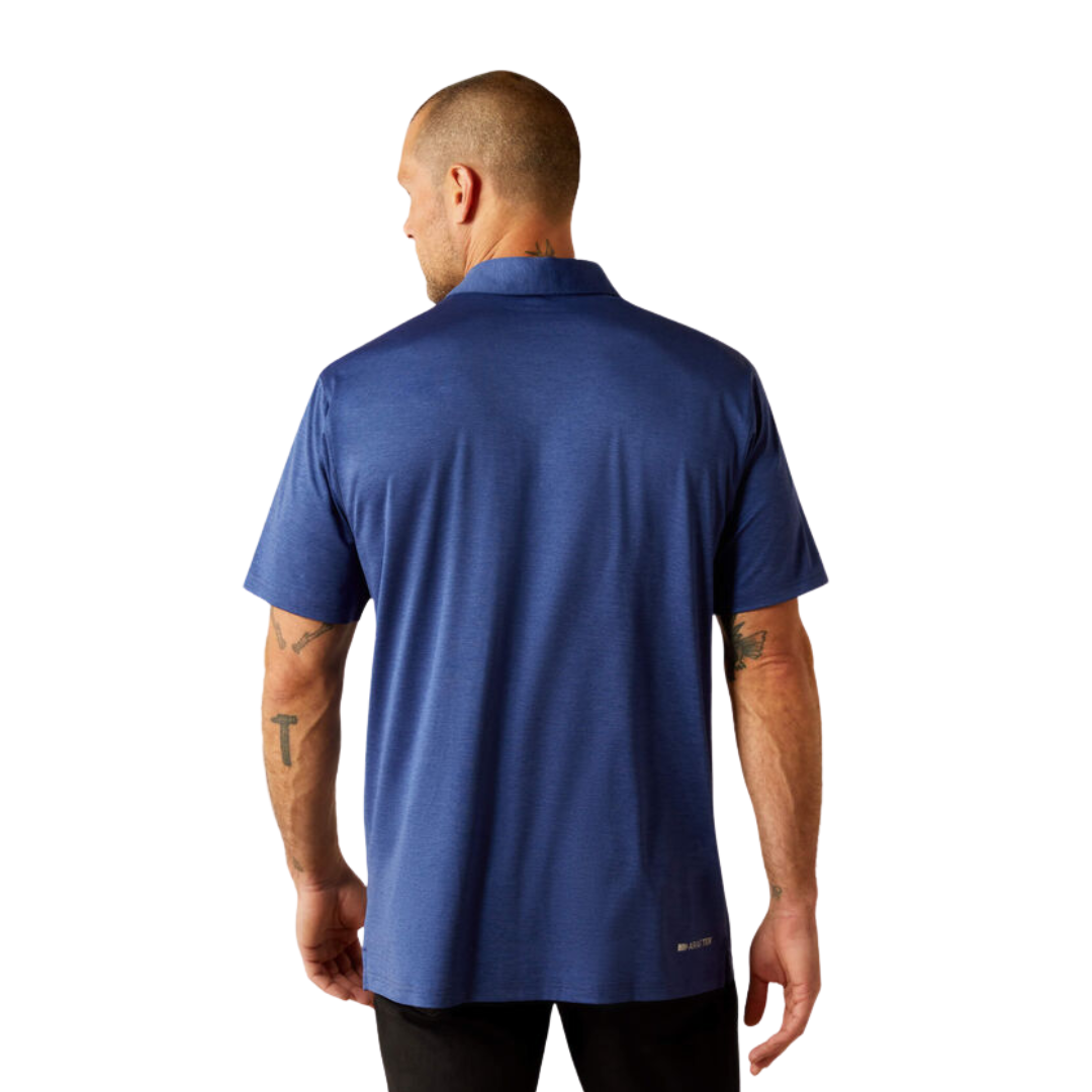 Ariat Men's Charger Fitted Polo Blue Dephts Shirt