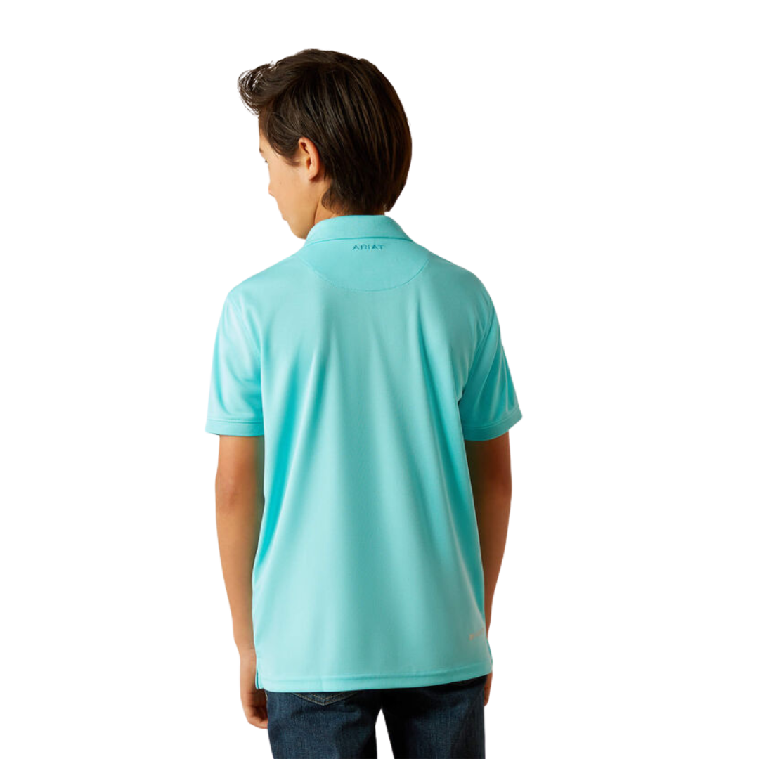 Ariat Youth Boy's Tek Polo Blue Radiance Shirt