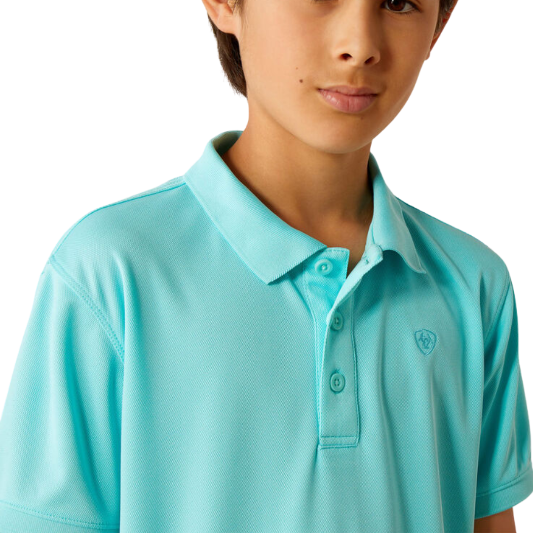 Ariat Youth Boy's Tek Polo Blue Radiance Shirt