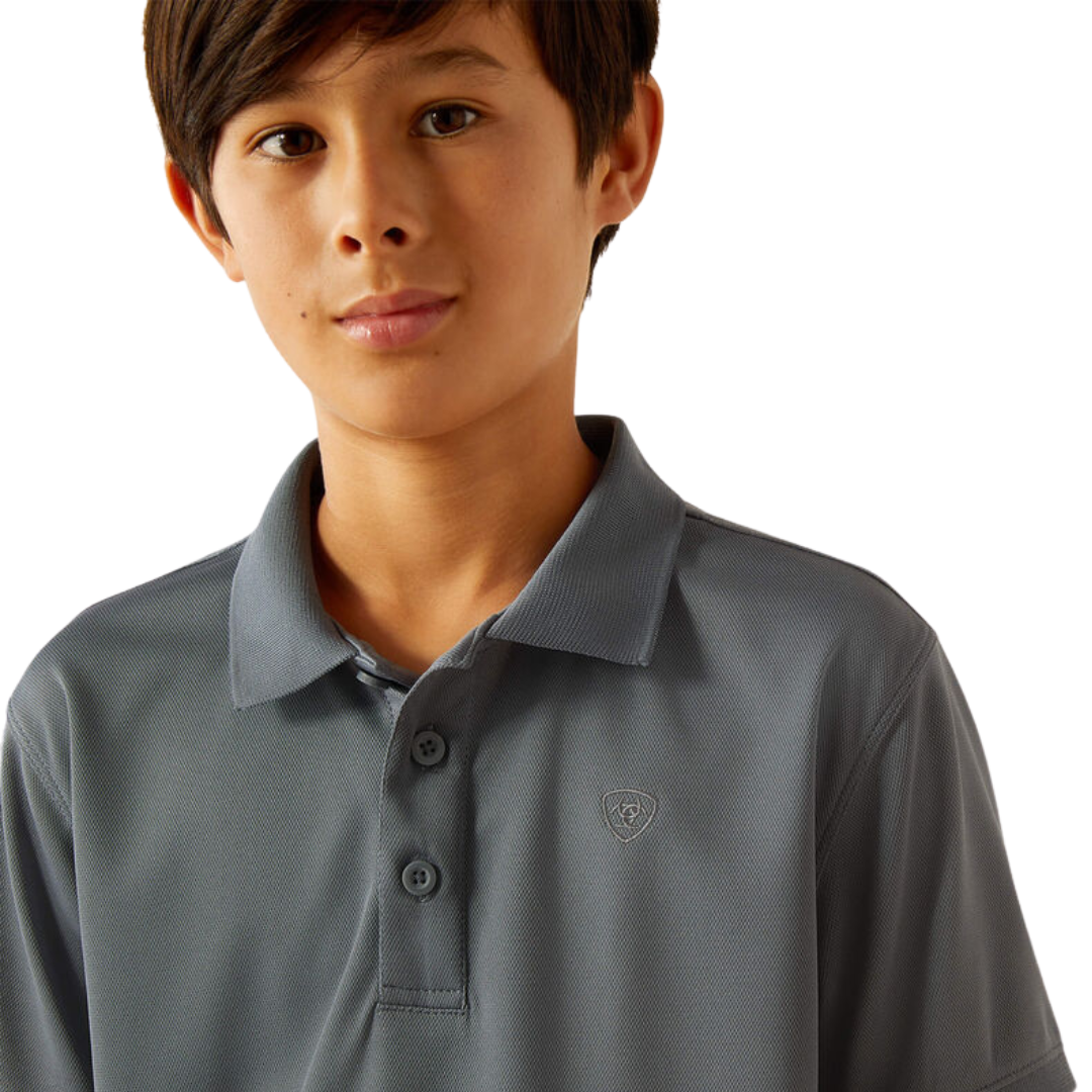 Ariat Youth Boy's Tek Polo Newsboy Blue Shirt