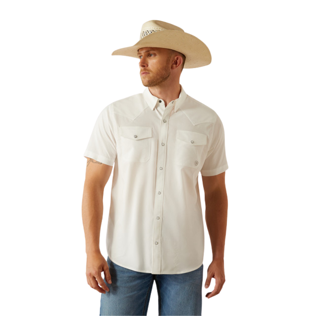 Ariat Men's Venttek Western Fitted White Shirt