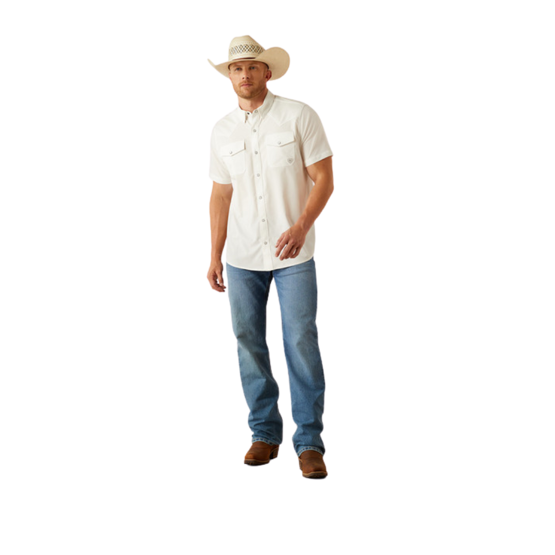Ariat Men's Venttek Western Fitted White Shirt