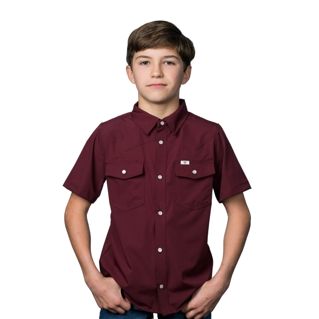 Ferrell Youth Boy's Short Sleeve Maroon Shirt