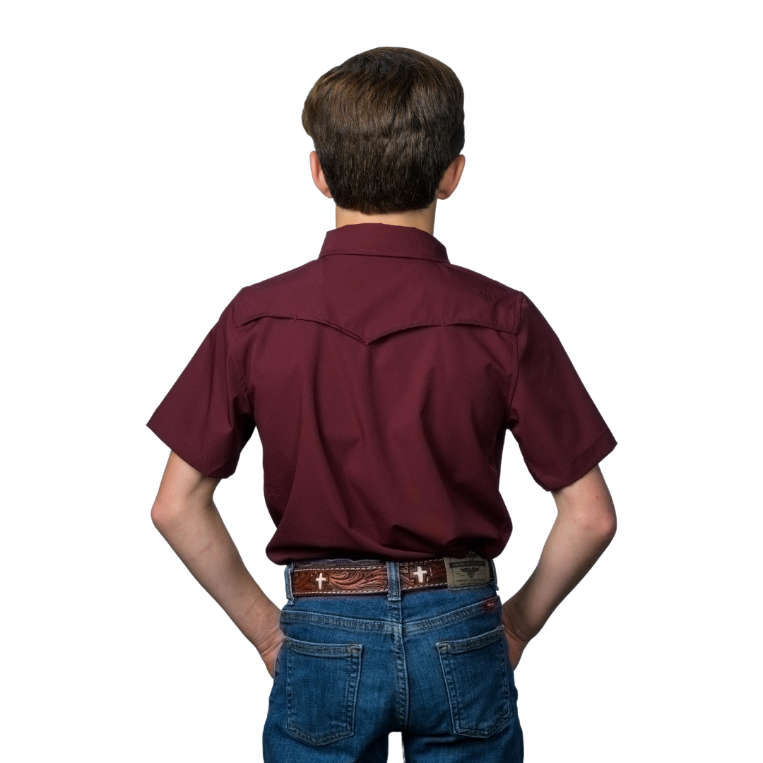 Ferrell Youth Boy's Short Sleeve Maroon Shirt