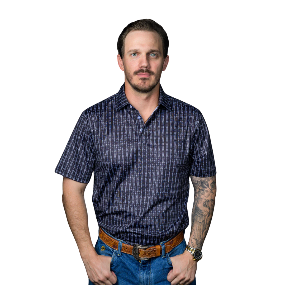 Ferrell Men's Polo Aztec Black Shirt